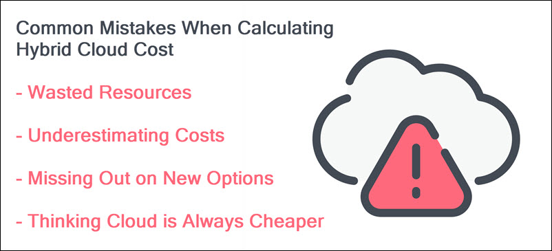 Common mistakes in calculating hybrid cloud cost.