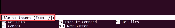 inserting contents of another file command