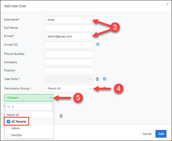 Add new user fields in Netris