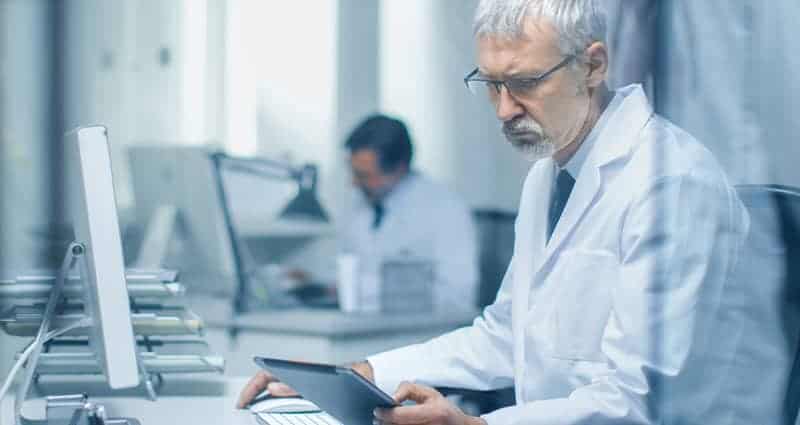 Healthcare security check conducting a HIPAA compliance audit