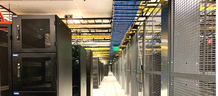 data center power server room with wiring example
