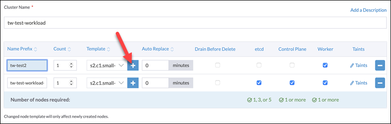 Adding a node template in Rancher.