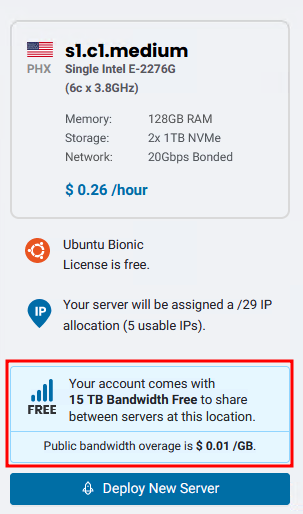 BMC Free 15 TB Bandwidth