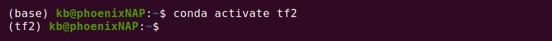 conda activate tf2 terminal shell switch