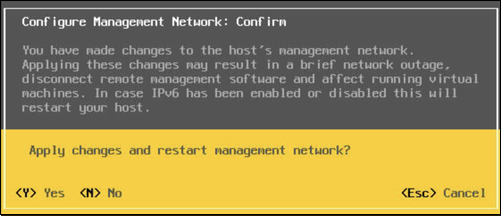 Configure management network in ESXi.