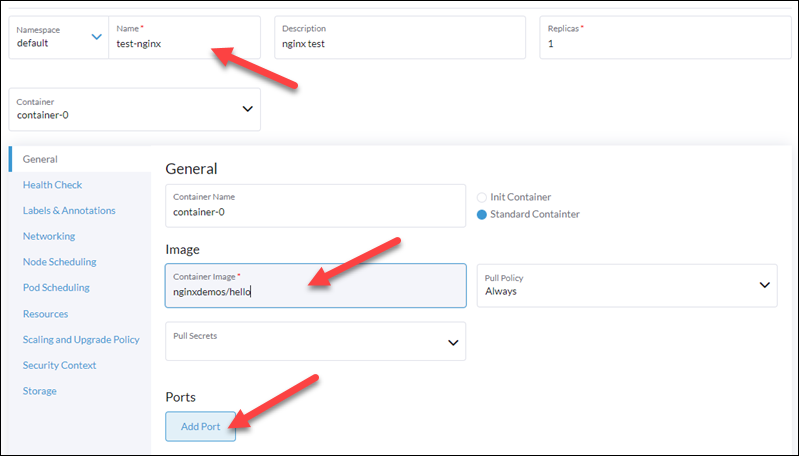 Naming deployment and providing image.