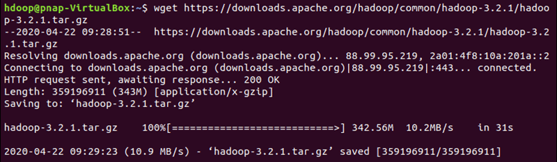 Downloading the official Hadoop version specified in the link.