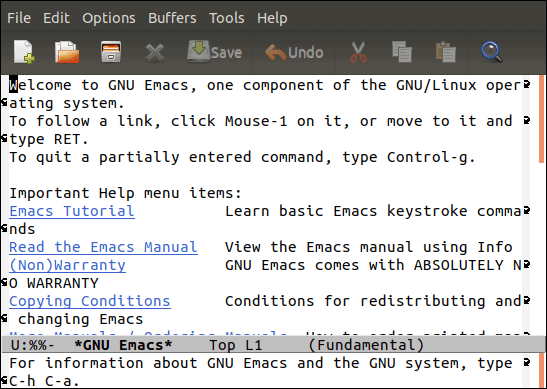 gnu emacs welcome page