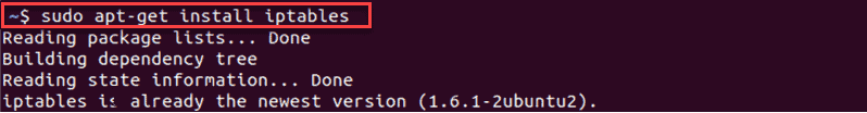 command to install iptables on ubuntu