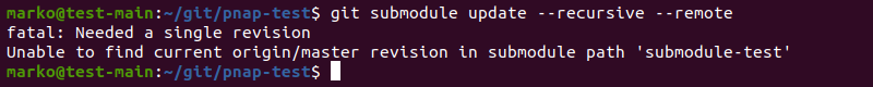 Fatal, needed a single revision error in Git.