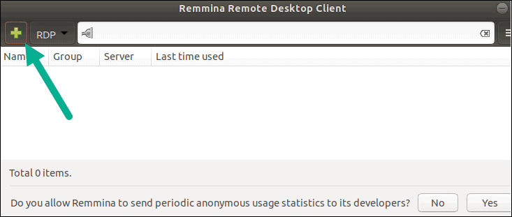 example of remmina remote desktop client window