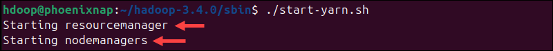 Start YARN manager on Hadoop.