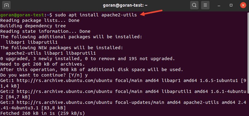 Installing apache2-utils on Ubuntu