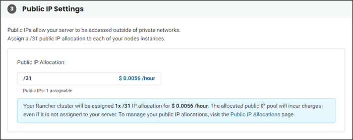 Viewing public IP settings.