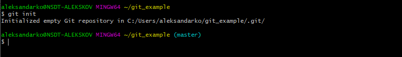 Initializing a Git repository with git init